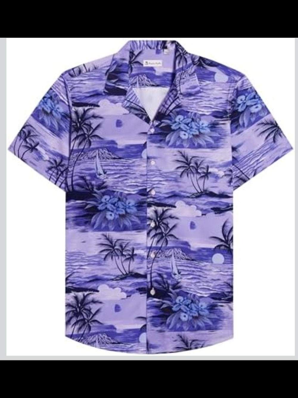 Men's Purple Hawaiian Shirt - Casual Short Sleeve
